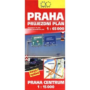 Praha průjezdní plán 1:65 000 + Praha Centrum 1:15 000