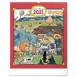 Nástěnný kalendář Josef Lada – Zvířátka 2021, 48 × 56 cm