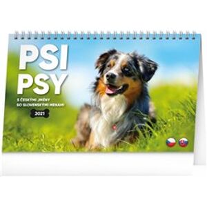 Stolní kalendář Psi – Psy CZ/SK 2021, 23,1 × 14,5 cm