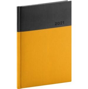 Denní diář Dado 2021, žlutočerný, 15 × 21 cm