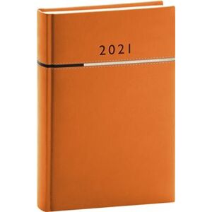 Denní diář Tomy 2021, oranžovočerný, 15 × 21 cm
