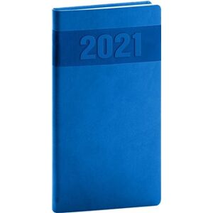 Kapesní diář Aprint 2021, modrý, 9 × 15,5 cm