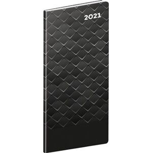 Kapesní diář Černý kov 2021, plánovací měsíční, 8 × 18 cm