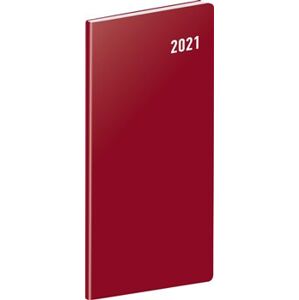 Kapesní diář Vínový 2021, plánovací měsíční, 8 × 18 cm