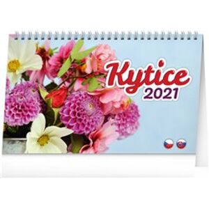 Stolní kalendář Kytice CZ/SK 2021, 23,1 × 14,5 cm