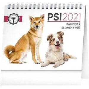 Stolní kalendář Psi – se jmény psů 2021, 16,5 × 13 cm, 16,5 × 13 cm