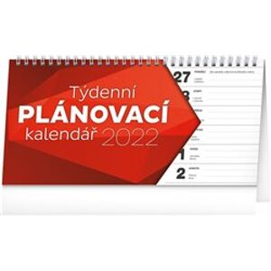 Stolní kalendář Plánovací řádkový 2022, 25 x 12,5 cm