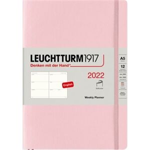 Týdenní plánovací diář Leuchtturm Medium (A5) 2022, Softcover, Powder, English