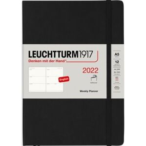 Týdenní plánovací diář Leuchtturm Medium (A5) 2022, Softcover, Black, English