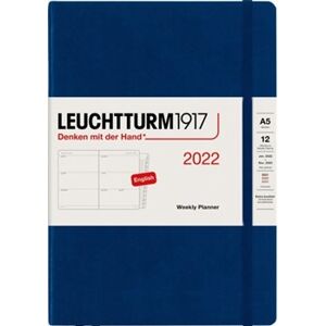 Týdenní plánovací diář Leuchtturm Medium (A5) 2022, with booklet, Navy, English