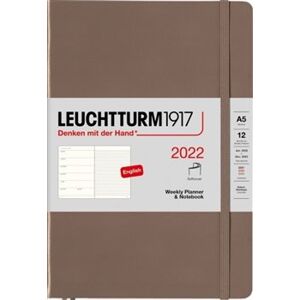 Týdenní diář a zápisník Leuchtturm (A5) 2022, Softcover, Anthracite, English