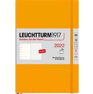 Týdenní diář a zápisník Leuchtturm Medium (A5) 2022, Softcover, Rising Sun, English