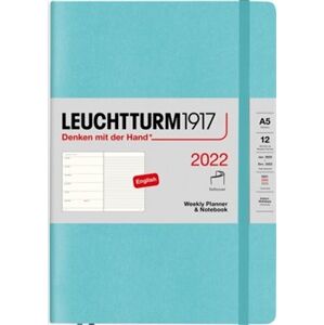 Týdenní diář a zápisník Leuchtturm Medium (A5) 2022, Softcover, Aquamarine, English