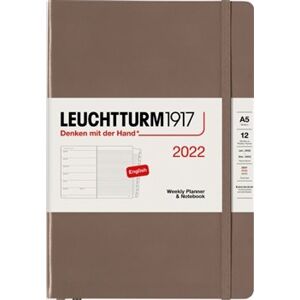 Týdenní diář a zápisník Leuchtturm Medium (A5) 2022, with booklet, Warm Earth, English