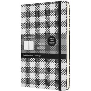 Moleskine Zápisník Blend 21 Check Pattern tvrdé desky, textil A5 linkovaný, černý/bílý