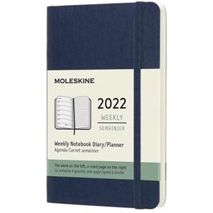 Plánovací zápisník Moleskine 2022, měkký, modrý S