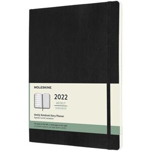 Plánovací zápisník Moleskine 2022 měkký černý XL