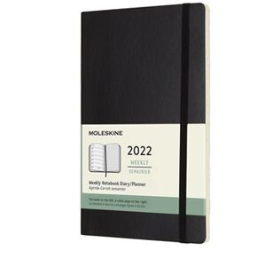 Plánovací zápisník Moleskine 2022, měkký, černý L