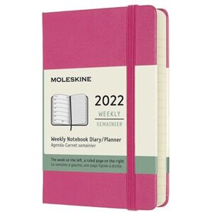 Plánovací zápisník Moleskine 2022, tvrdý, růžový, S