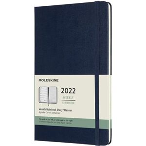 Plánovací zápisník Moleskine 2022, tvrdý, modrý L