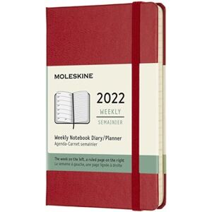 Plánovací zápisník Moleskine 2022 tvrdý červený S
