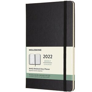Plánovací zápisník Moleskine 2022, tvrdý, černý L