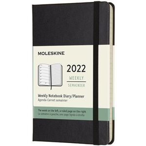 Plánovací zápisník Moleskine 2022, tvrdý, černý S