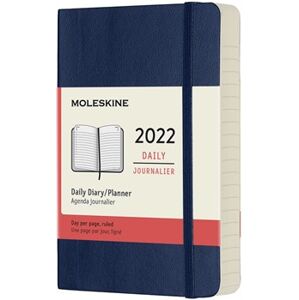 Diář Moleskine 2022, denní, měkký, modrý S