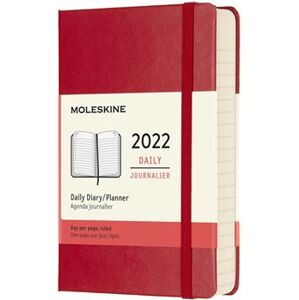 Diář Moleskine 2022, denní, tvrdý, červený S