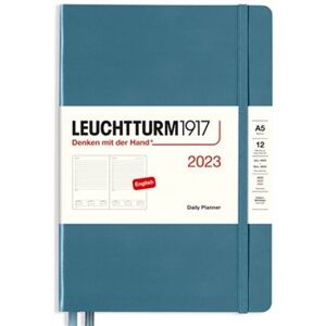 Denní diář Leuchtturm stone Blue, Daily Planner Medium (A5) 2023, English