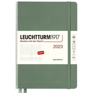 Denní diář Leuchtturm olive, Daily Planner Medium (A5) 2023, English