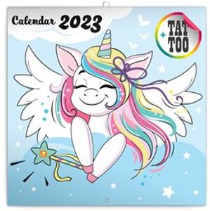 Poznámkový kalendář Šťastní jednorožci 2023