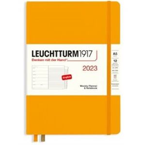 Diář Leuchtturm 2023 Rising Sun, Weekly Planner & Notebook Medium (A5) 2023, with extra booklet, English