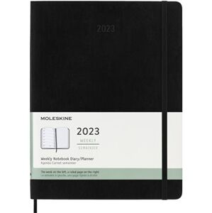 Plánovací zápisník 2023 měkký černý XL