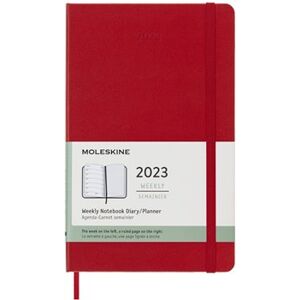 Plánovací zápisník Moleskine 2023 tvrdý červený L