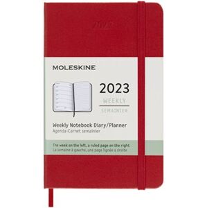 Plánovací zápisník Moleskine 2023 tvrdý červený S