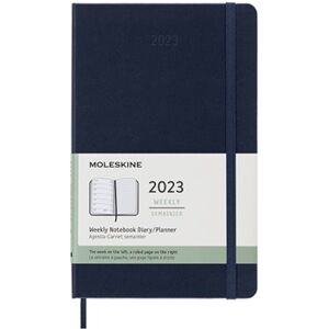 Plánovací zápisník Moleskine 2023 tvrdý modrý L