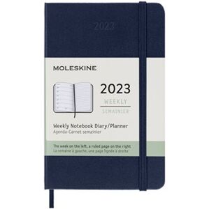 Plánovací zápisník Moleskine 2023 tvrdý modrý S